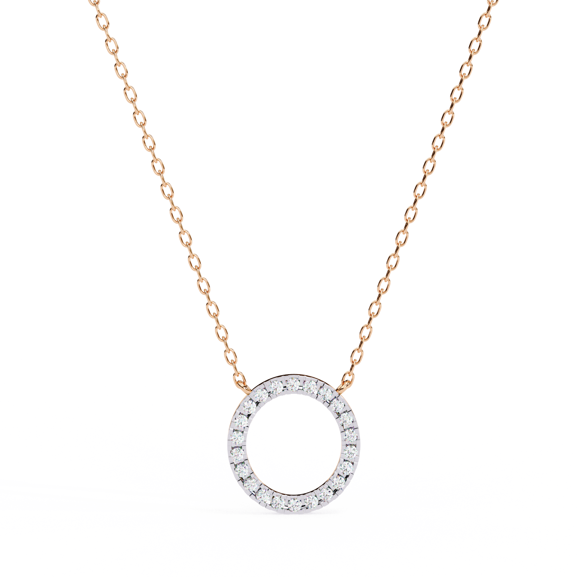 Solitairekart 0.34ct Natural Diamond Circle Pendant-HI Color, VS-SI Clarity